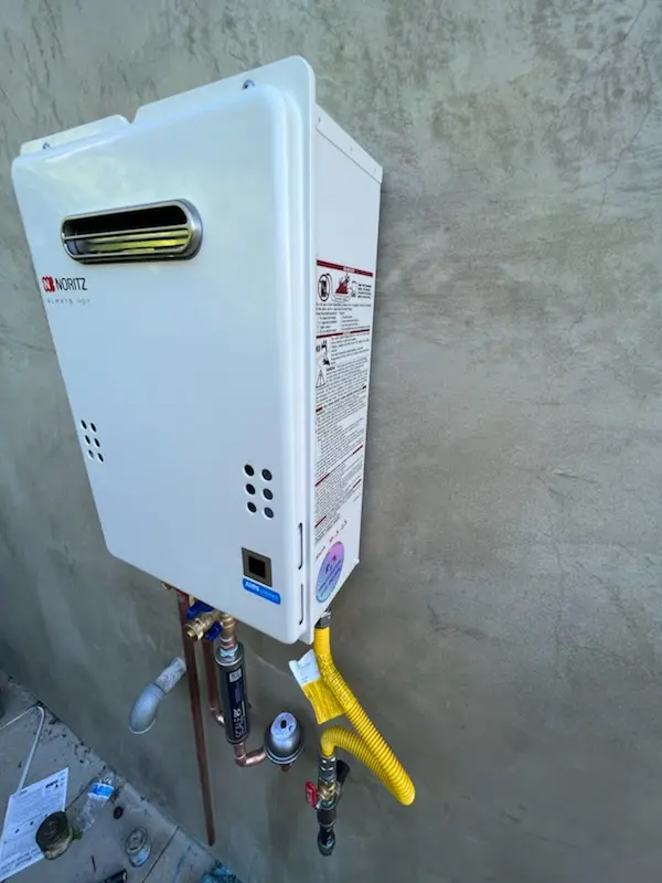 Tankless water heater installation for Cavin homes